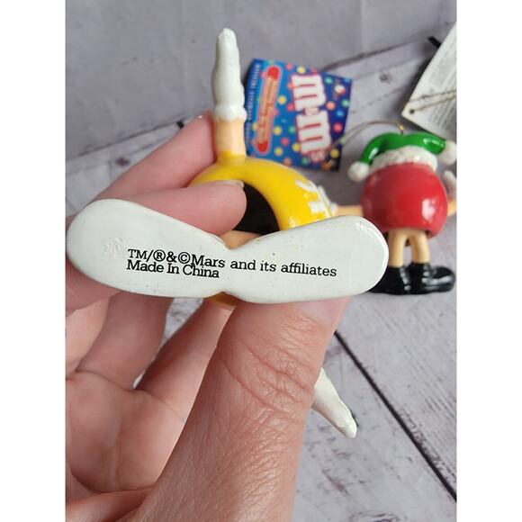M&Ms RED Yellow Blue Ornament Kurt S. Adler Legs Dangle Resin Ceramic - Picture 8 of 10
